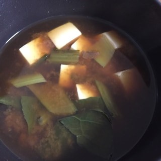 小松菜豆腐味噌汁